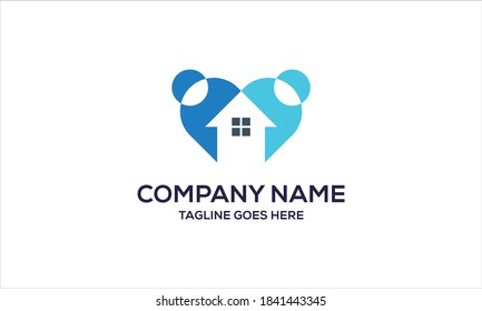Plantilla De Diseño Del Logotipo De La Casa De Símbolos Y Del Vector Humano