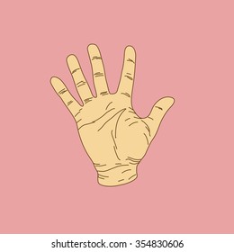 Symbol of a human hand, vector illustration, clip-art