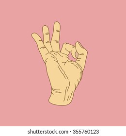 Symbol of a human hand, vector illustration, clip-art