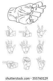 Symbol of a human hand, vector illustration, clip-art