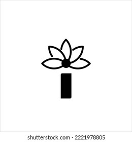 Symbol I, flower monogram, identity yoga