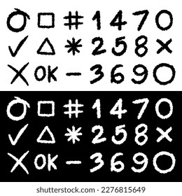 symbol icon black set nember