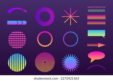 Símbolo Icono Colorido Gradiente Símbolo conjunto Icono Resumen de elementos de color brillante minimalista Colección de imágenes gráfico para diseño