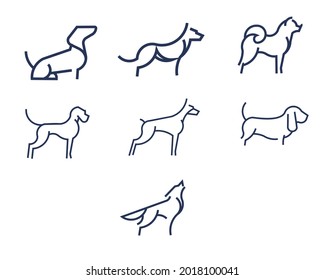 symbol or icon design of several dog shapes