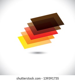 Symbol ( icon ) of empty book ( booklet ) with papers- vector graphic. The illustration represents a colorful book with blank pages