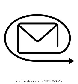 Symbol, icon forwarding messages, redirection, vector icon redirect, reroute sending messages to another recipient, resend