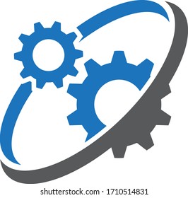 symbol icon gear with swoosh ring