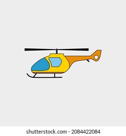 Symbol icon helicopter yellow ilustration minimalist