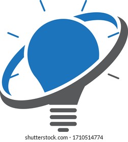 symbol icon light bulb with swoosh ring