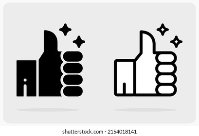 symbol icon of Like, silhouette and outline icons for web and apps in vector illustration.