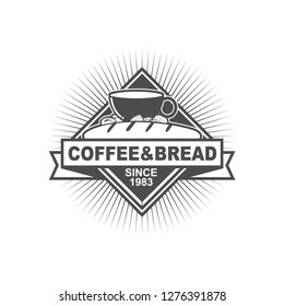 Symbol, icon, logo template design with bakery shop and cafe theme