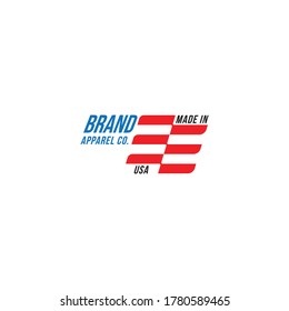 symbol, icon, logo of the USA flag for clothing brands
