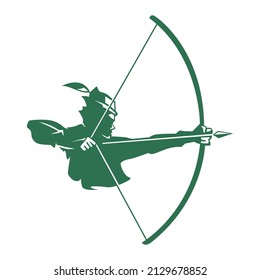 Symbol icon logo vector a green archer