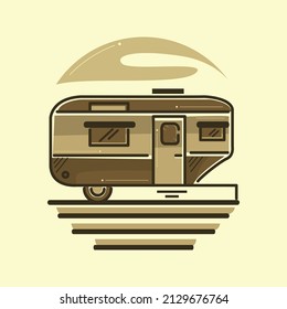 Icono símbolo vectorial vintage camper van