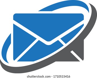 symbol icon mail with swoosh ring