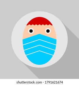 symbol icon men wear mask. prevention coronavirus 2019