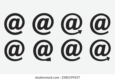 At Symbol Icon Set. Email Address At Sign Icons. At The Rate Of Icon. At Symbol Variations. Email At Symbol Silhouettes Pack.