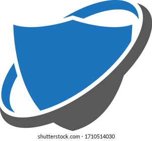 symbol icon shield with swoosh ring