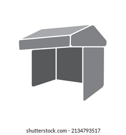The symbol, the icon of the trading tent in gray colors.
