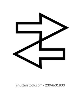 icono de símbolo de dos flechas opuestas que representan la transferencia para oficina de negocios y web	