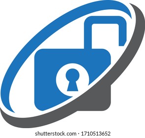 symbol icon unlocked with swoosh ring