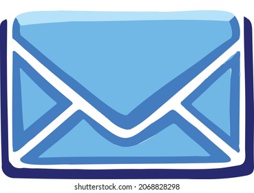 Icono de símbolo vector letra azul cian correo electrónico sms
