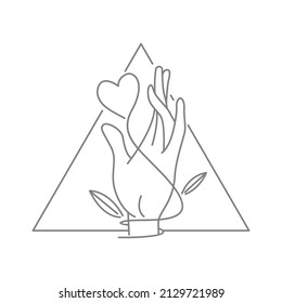 Symbol icon vector hand grabbing heart