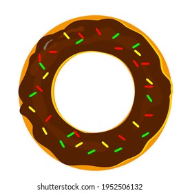 symbol icon vector illustration of a donut with delicious chocolate topping