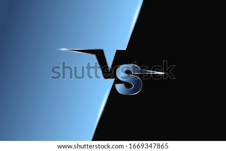 Symbol of icon versus illustration background. Abstract metallic concept with glow light. Vector design template can use element game genre battle, sport, challenge, duel, or choice team in match