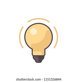 Symbol of idea, lamp icon, light bulb