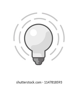 Symbol of idea, light bulb icon