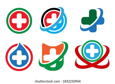 Symbol ideas depict dynamic healthcare. Patient friendly color combination. Simple logo concept. This illustration can be used for several media purposes. Flat vector design