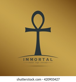 symbol of immortal Ankh ,Egyptian cross of pharaohs, vector illustration