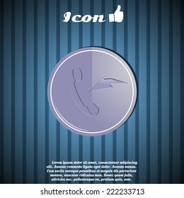 Symbol of the incoming call in the button. Made in vector