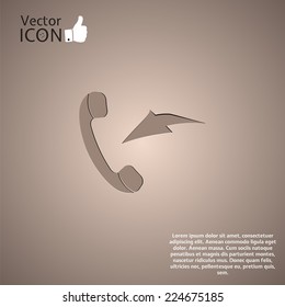 Symbol of the incoming call in the button. Made in vector