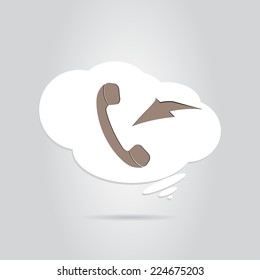 Symbol of the incoming call in the button. Made in vector