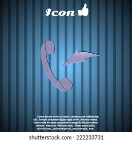 Symbol of the incoming call on the background. Made in vector