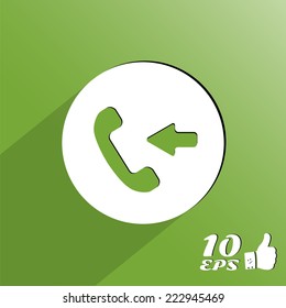 Symbol of the incoming call on the background. Made in vector