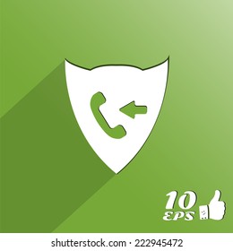 Symbol of the incoming call on the background. Made in vector
