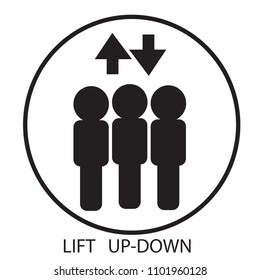 The symbol indicates that the up - down of the lift, white background.