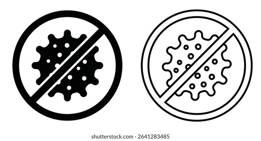Symbol indicating prohibition of harmful microorganisms for health safety and hygiene awareness in modern design