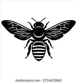 Símbolo de la laboriosidad y la naturaleza, esta ilustración de abeja es perfecta para proyectos de diseño. Gráfico de Vector limpio del insecto de la abeja aislado en blanco, conveniente para los diversos usos.