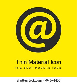 At symbol inside a circle bright yellow material minimal icon or logo design