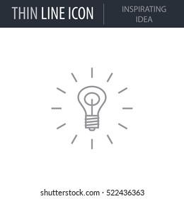 Symbol of Inspirating Idea. Thin line Icon of Productivity And Concentration. Stroke Pictogram Graphic for Web Design. Quality Outline Vector Symbol Concept. Premium Mono Linear Beautiful Plain