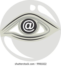  symbol of internet in the eye	