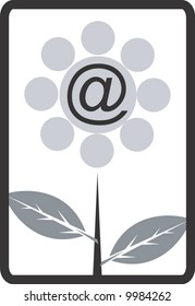 a symbol of internet in a flower	