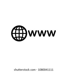 symbol of internet with globe and www