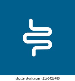 Symbol intestine. Sign health. Vector human body