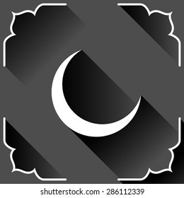 Symbol of islam. Crescent in flat style. Islamic design element.