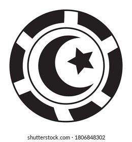 Symbol of Islam the crescent moon and star flat icon for apps and websites